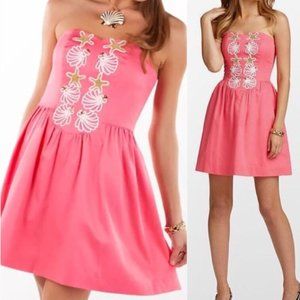 Lilly Pulitzer Mayfield Coral Strapless Dress